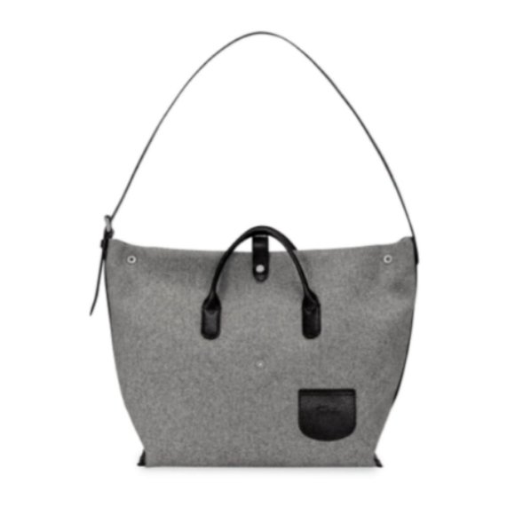 Longchamp XL Essential Wool & Leather Open Tote MSRP$575 RARE FIND - Picture 2 of 8